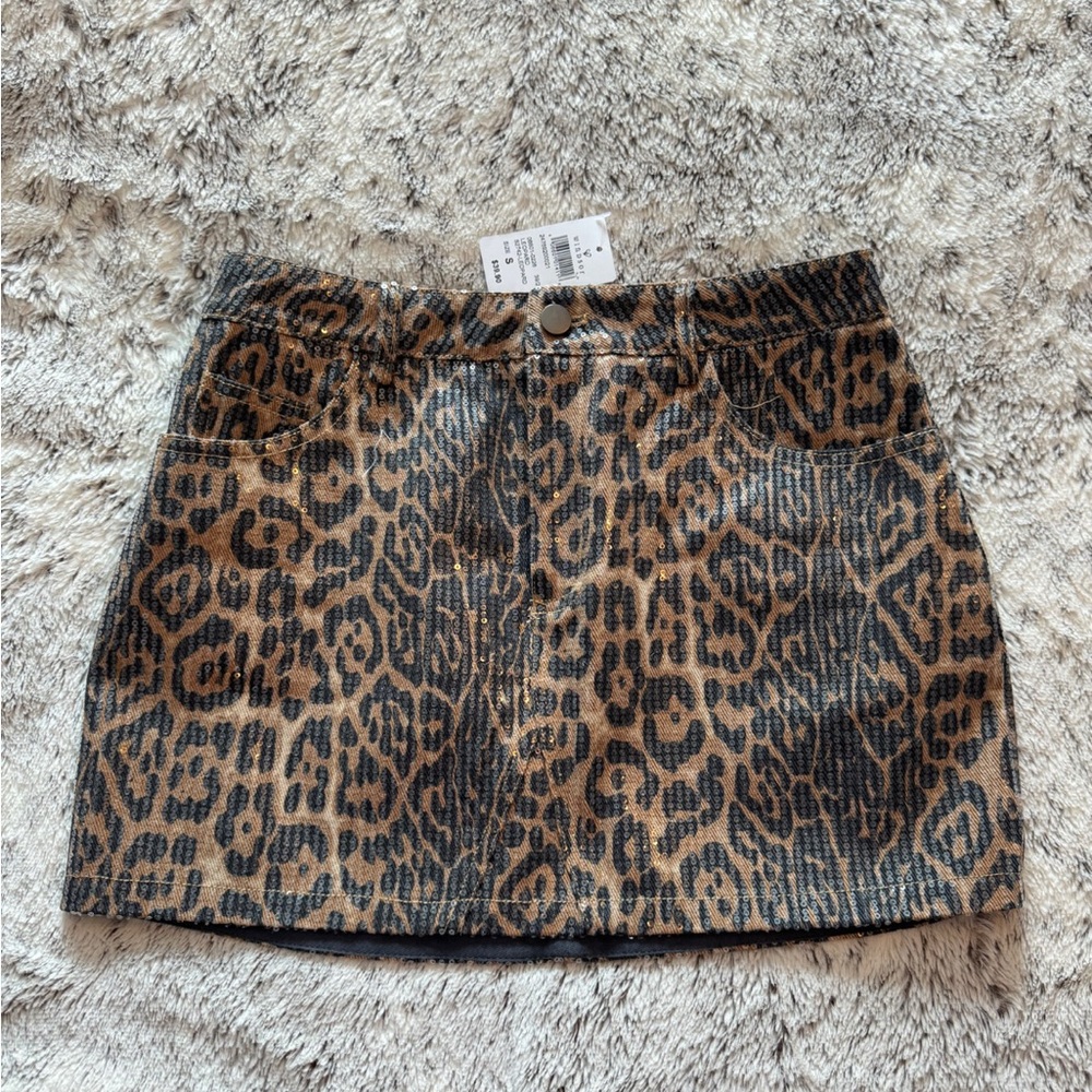 Leopard Print Mini Skirt